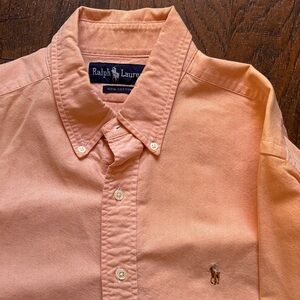 Ralph Lauren Men's Button-Down Shirt in Peach Pink